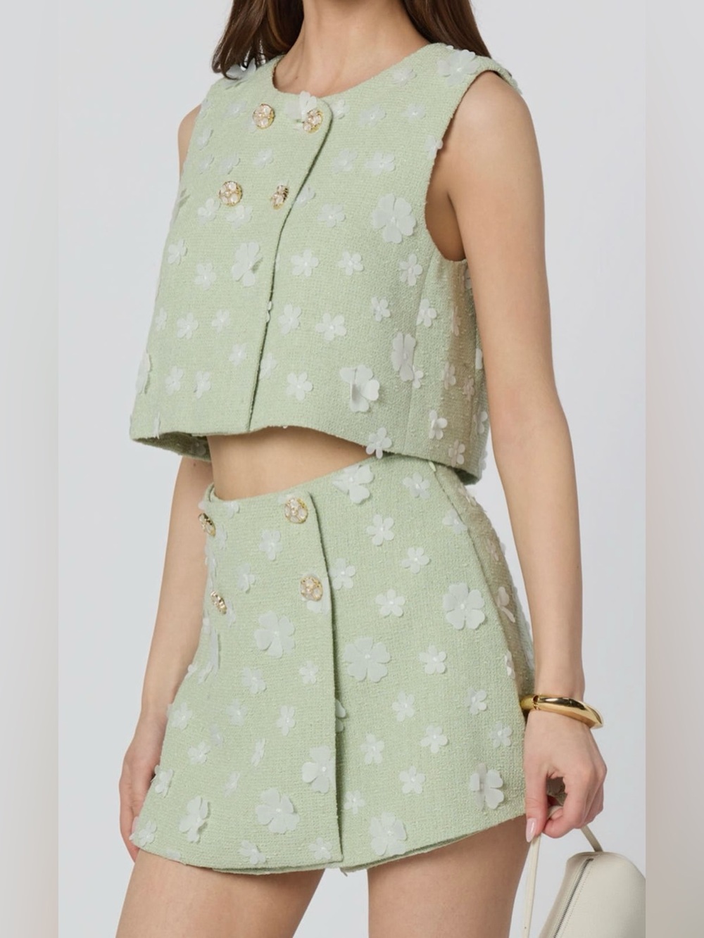 ASTR The Label Janell Floral Appliqué Skort and Vest Set - Picture 16 of 16
